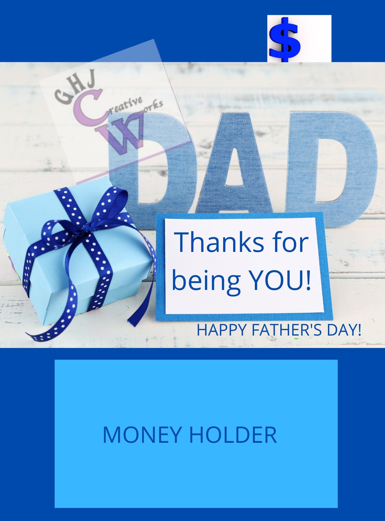 MONEY CARD holder SVG digital files Father's Day