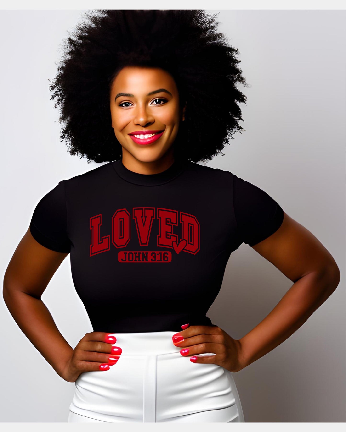 LOVED Inspirational Scriptural Motivational Bible Reference John 3:16 T-shirt